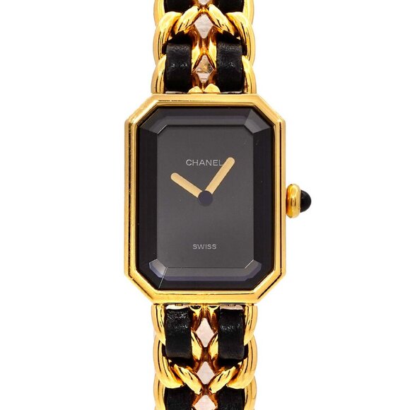 CHANEL Premiere Size L H0001 Vintage Quartz Black Dial Ladies Watch 90268309 - Picture 1 of 10